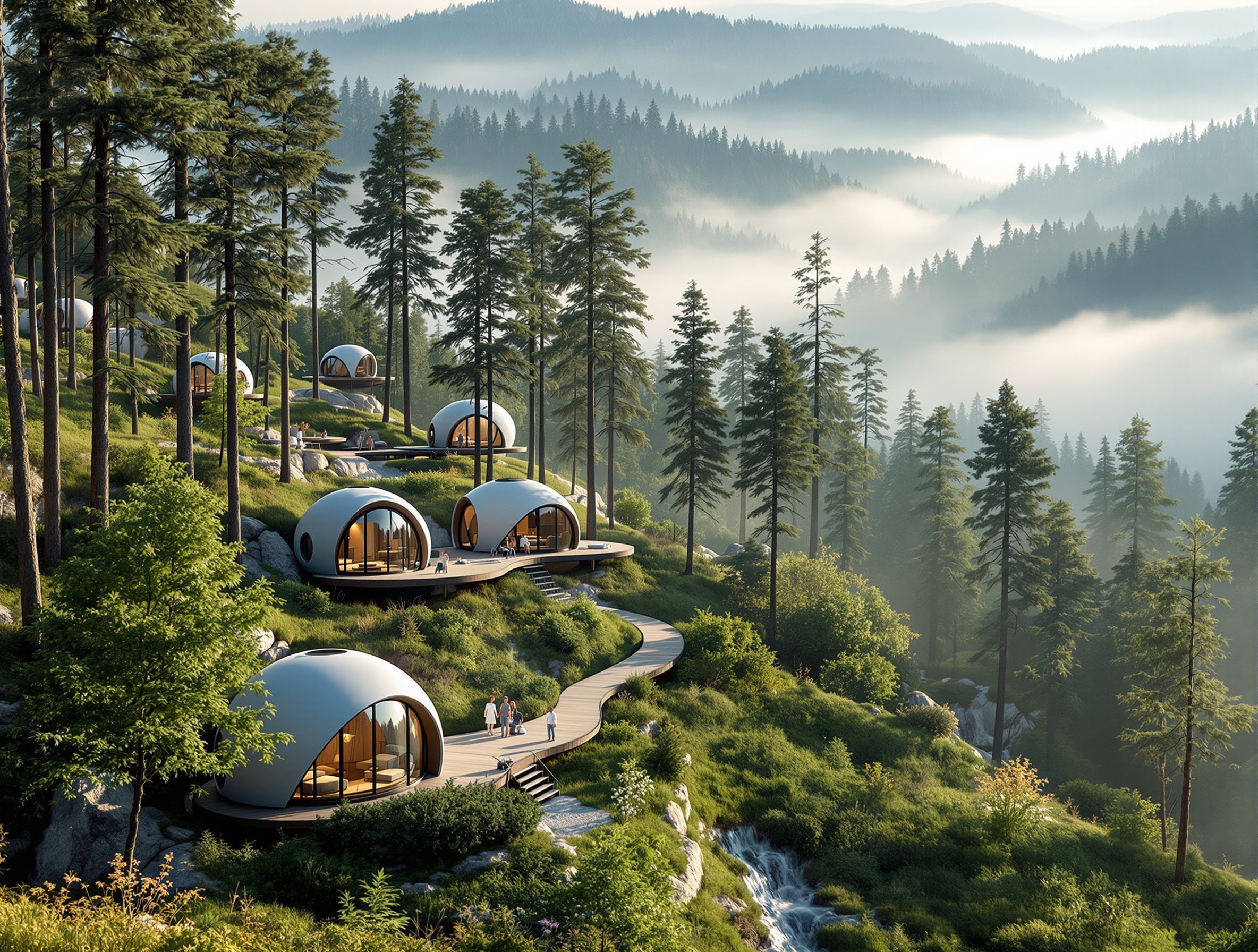 Luxury Nexa glamping pods in an Australian landscape